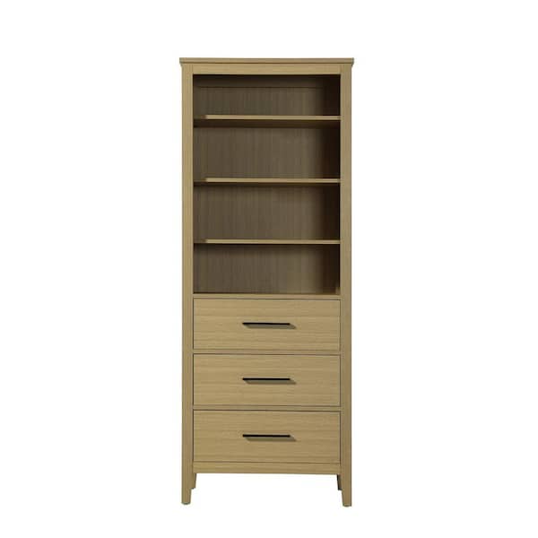 28 in. W x 18 in. D x 72 in. H Honey Brown Freestanding Linen Cabinet