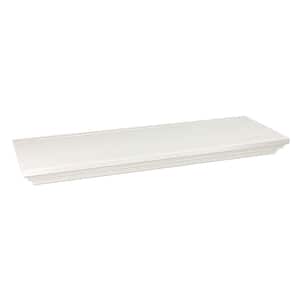 8 in. x 1-3/4 in. Floating White Wood Shelf (Price Varies By Finish/Length)