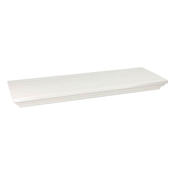 Wallscapes 8 in. x 1-3/4 in. Floating White Wood Shelf (Price Varies By Finish/Length)