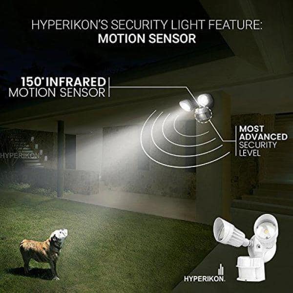 Hyperikon 2 Head 100 Watt Equivalent, Hyperikon Led Outdoor Flood Light With Motion Sensor