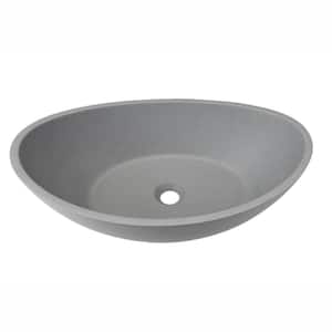 Cement Grey Concrete Oval Vessel Sink