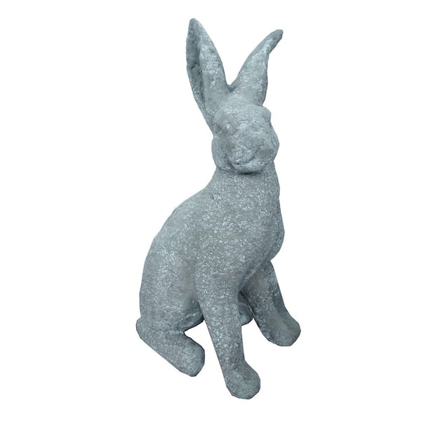 Unbranded Grey Polyresin Rabbit Statue 18.5 in.