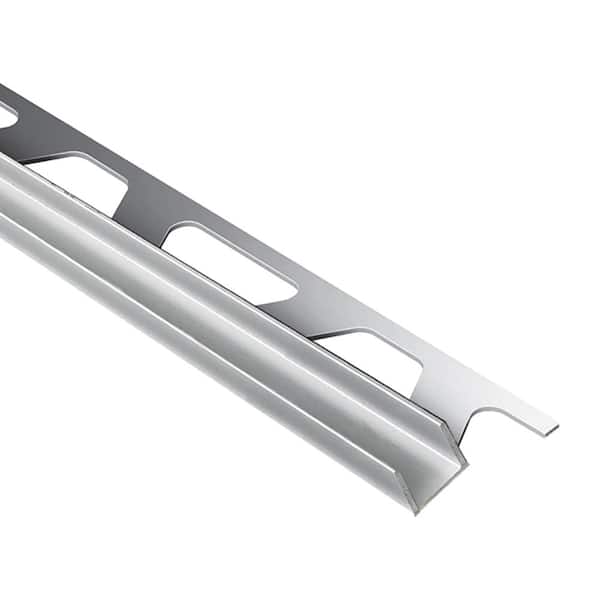 Deco-SG Bright Chrome Anodized Aluminum 0.5 in. x 98.5 in. Metal Tile Edging Trim