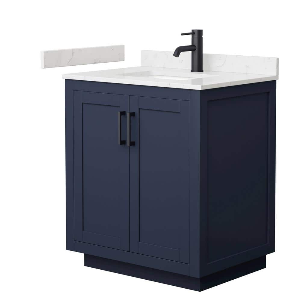 Miranda Dark Blue 30" Freestanding Single Bathroom Vanity with Marble Top