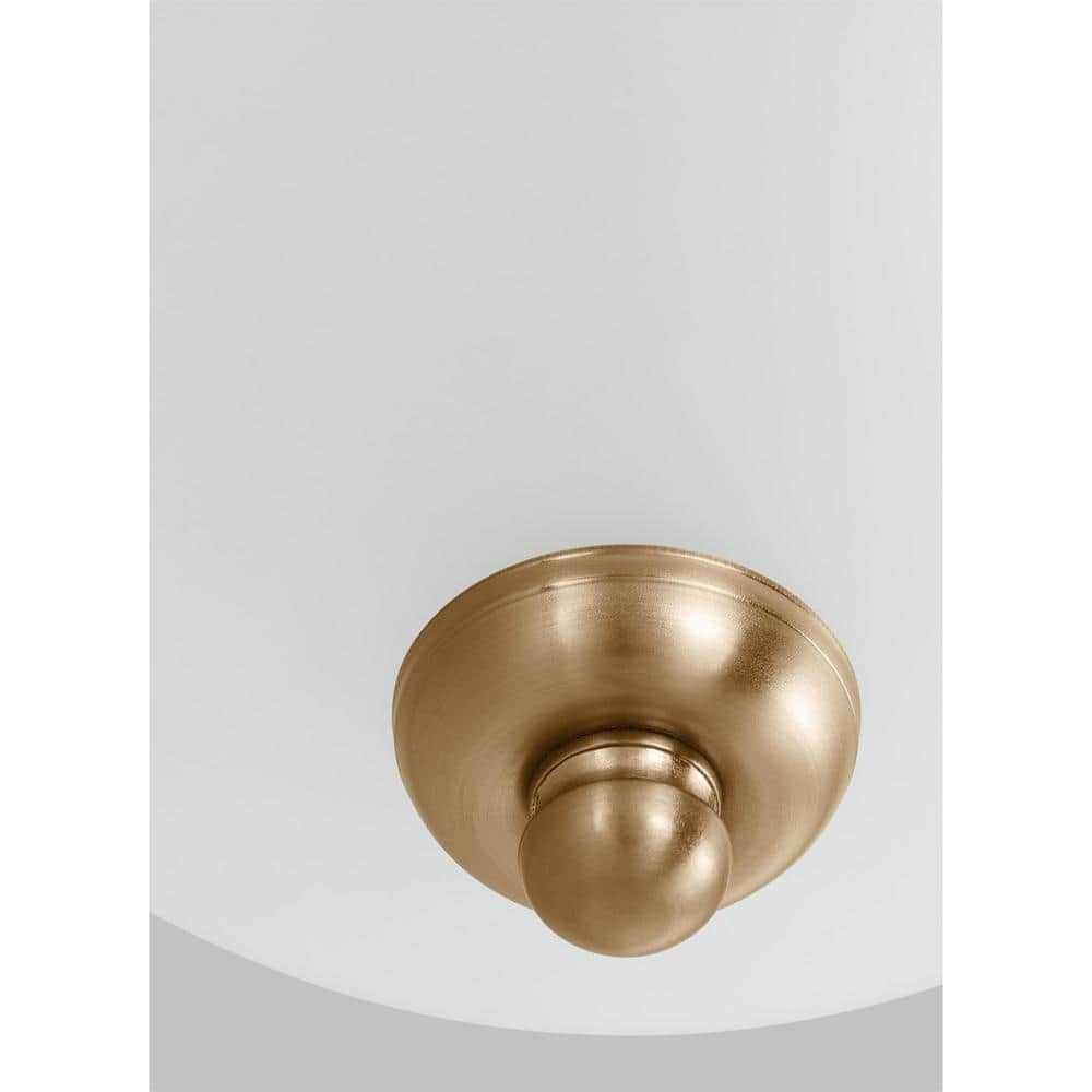 Satin Brass Geary 1-Light Flush Mount with Etched Glass Bowl