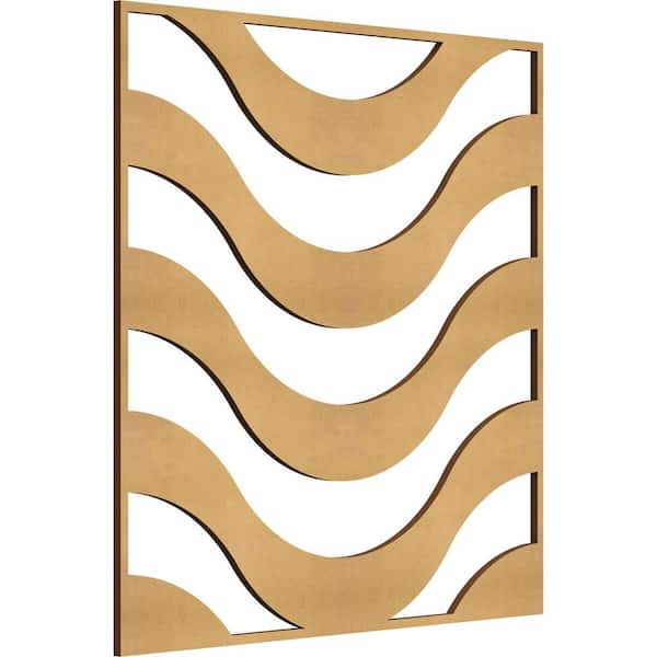 Ekena Millwork 15-3/8 in. x 15-3/8 in. x 1/4 in. MDF Medium Parker Decorative Fretwork Wood Wall Panels 10-Pack