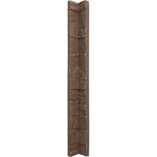 Ekena Millwork 3 in. x 3 in. Autumn Bronze Composite Universal Inside Corner for StoneWall Faux Stone Siding Panels