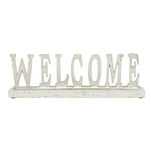 Litton Lane Silver Terrazzo Modern Decorative Sign