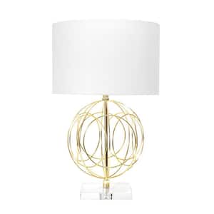 Toccoa 25 in. Gold Modern Table Lamp with Shade