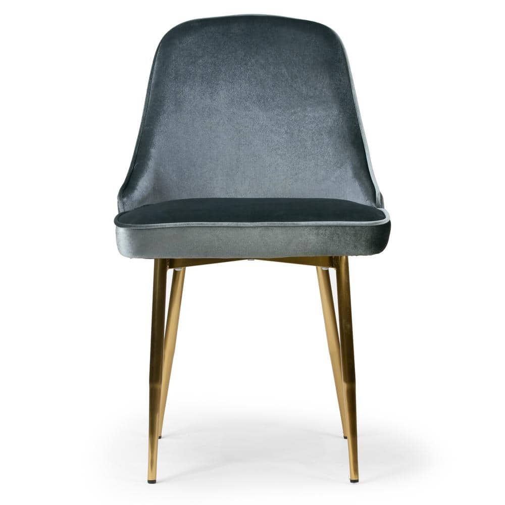 blue grey velvet chair