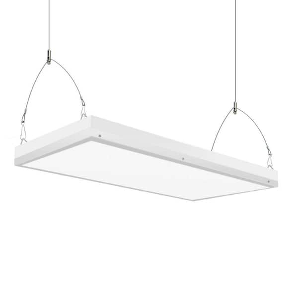 Honbei 2 ft. 500-Watt Equivalent Integrated LED White High Bay Light, 16000Lumens Industrial Workshop Linear Hanging Light