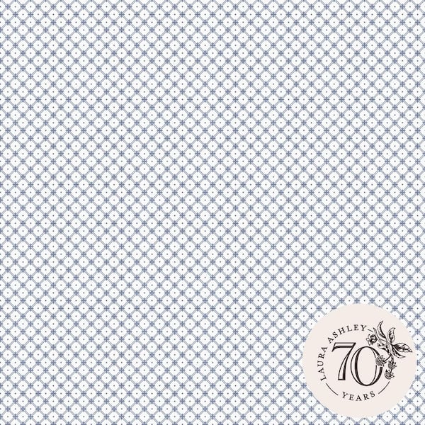 Laura Ashley Wickerwork Dark Seaspray Blue Removable Wallpaper Sample