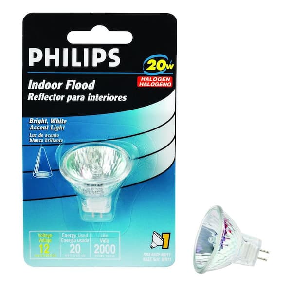 Philips 20-Watt MR11 Halogen Flood Light Bulb 203331 - The Home Depot