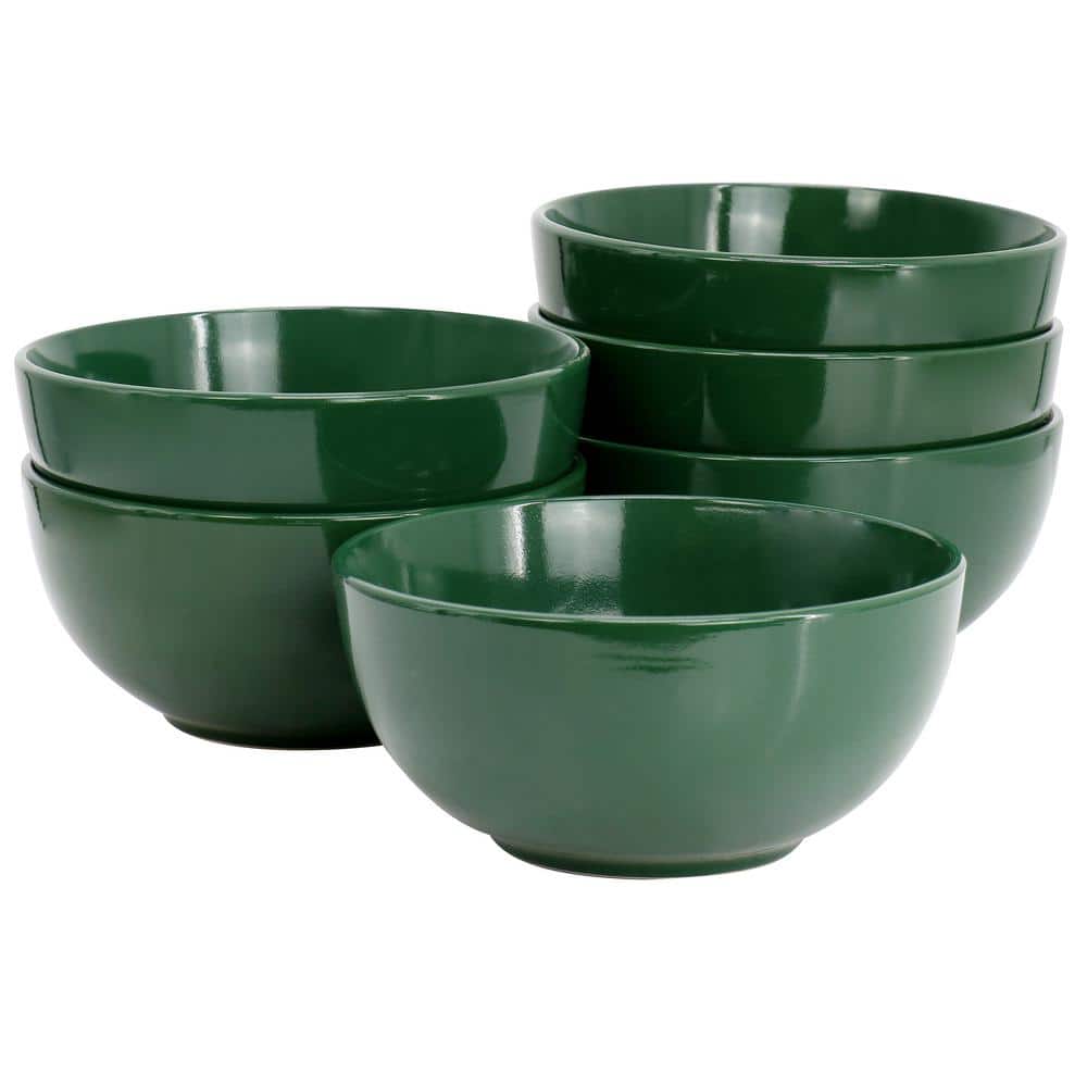 Display 6 Piece 6 Inch 24oz Stoneware Cereal Bowl Set In Hunter Green - View #10