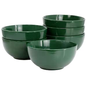Display 6 Piece 6 Inch 24oz Stoneware Cereal Bowl Set in Hunter Green