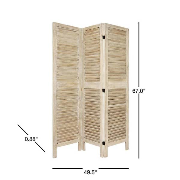 5.5 ft. Burnt White Venetian 3-Panel Room Divider