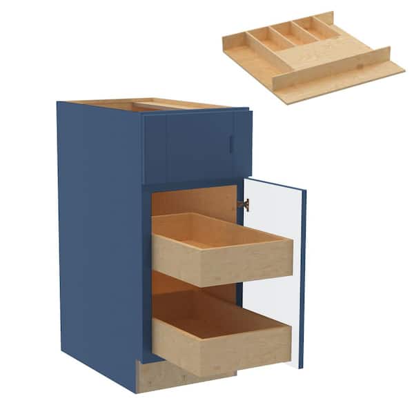 Home Decorators Collection Washington Vessel Blue Plywood Shaker Assembled Base Kitchen Cabinet Rt 2ROT CT15 W in. 24 D in. 34.5 in. H