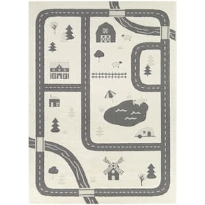 Country Roads Cream 5 ft. x 7 ft. Playground Area Rug