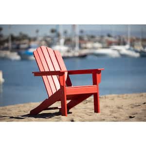 Marina Red Patio Plastic Adirondack Chair