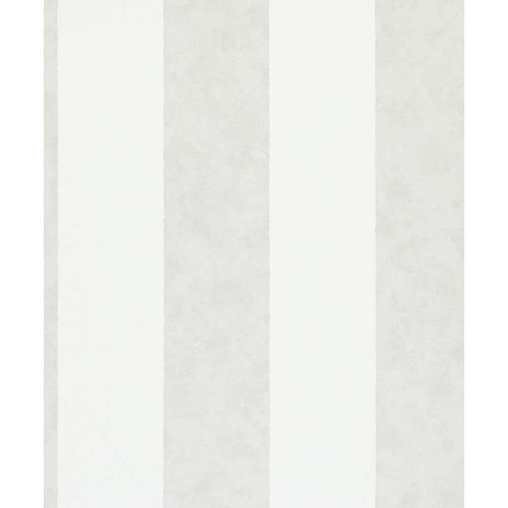 Flora Collection Silver Thick Stripe Matte Finish Non-Pasted Vinyl on Non-W