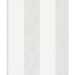 Flora Collection Silver Thick Stripe Matte Finish Non-Pasted Vinyl on Non-Woven Wallpaper Roll