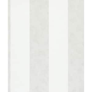 Flora Collection Silver Thick Stripe Matte Finish Non-Pasted Vinyl on Non-Woven Wallpaper Sample