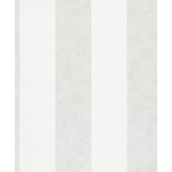 Unbranded Flora Collection Silver Thick Stripe Matte Finish Non-Pasted Vinyl on Non-Woven Wallpaper Sample