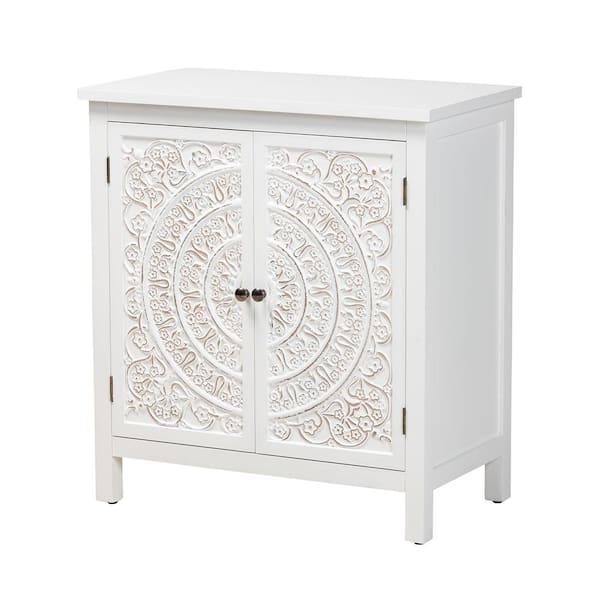 Baxton Studio Yelena White 2-Door Storage Cabinet