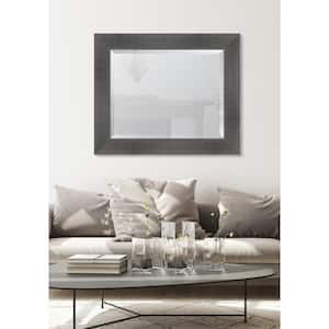Medium Rectangle Grey Beveled Glass Casual Mirror (36 in. H x 30 in. W)