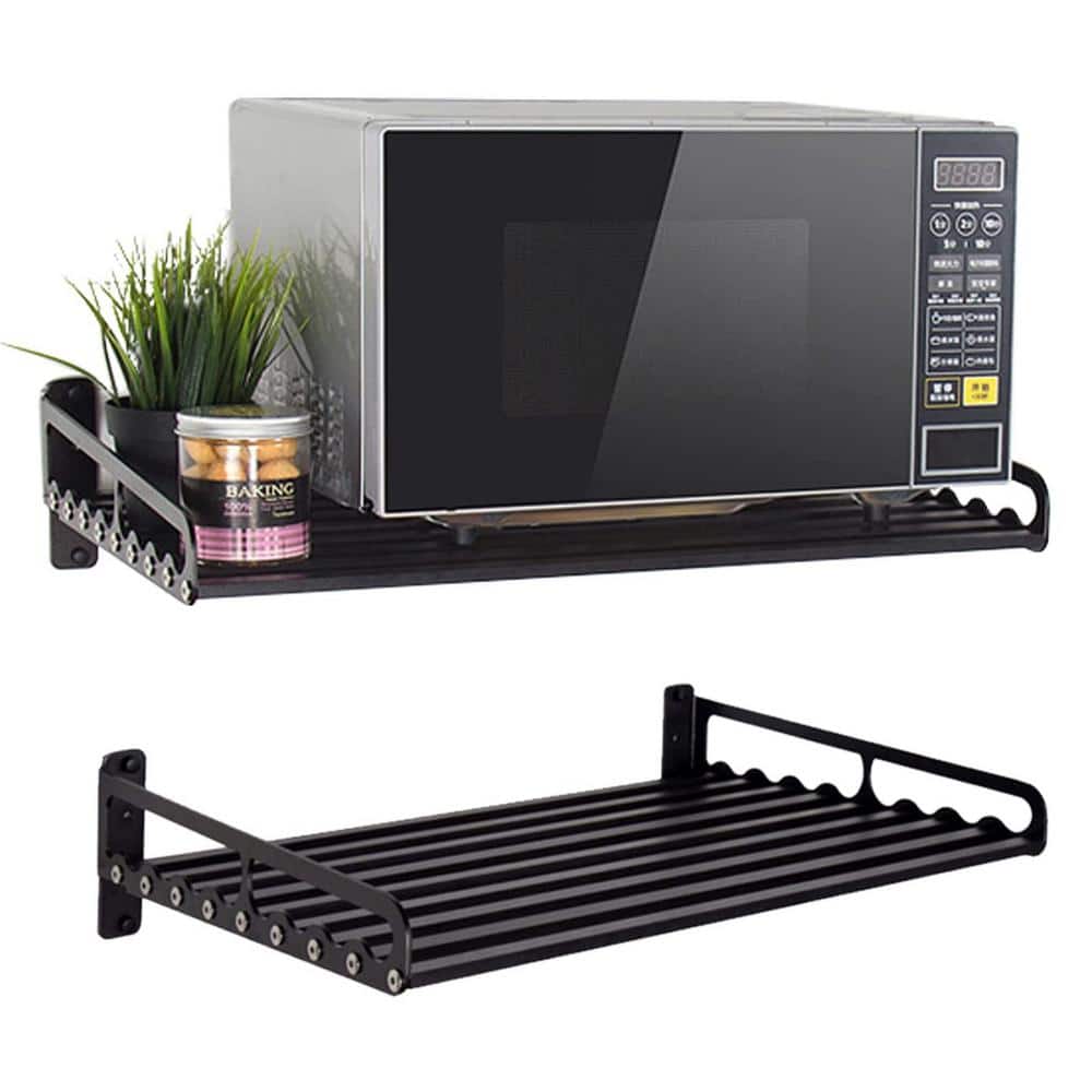 23.58-in. W x 15.52-in. D x 3-in. H in Black Assembled Wall Microwave Shelf, Microwave Oven Rack, Pot Pan Rack price history on PriceWatchPro