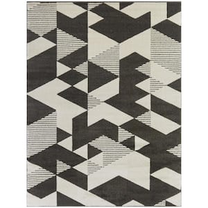 Henze Charcoal 5 ft. x 7 ft. Geometric Area Rug