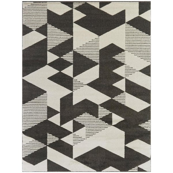 BALTA Henze Charcoal 8 ft. x 10 ft. Geometric Area Rug
