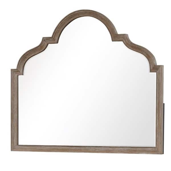 Lyla Oak Brown 2 in. W x 41 in. H Modern and Contemporary Arch Wood Framed Mirror