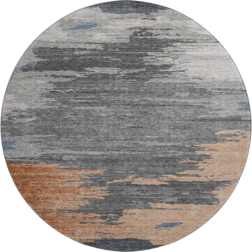Mayfield Premium Machine Washable Abstract AMF2010 Paprika 8 ft. x 8 ft. Round Rug price history on PriceWatchPro