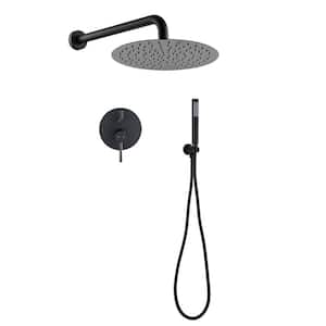 Single Handle 2 -Spray Shower Faucet 2 GPM with Pressure Balance in. Matte Black