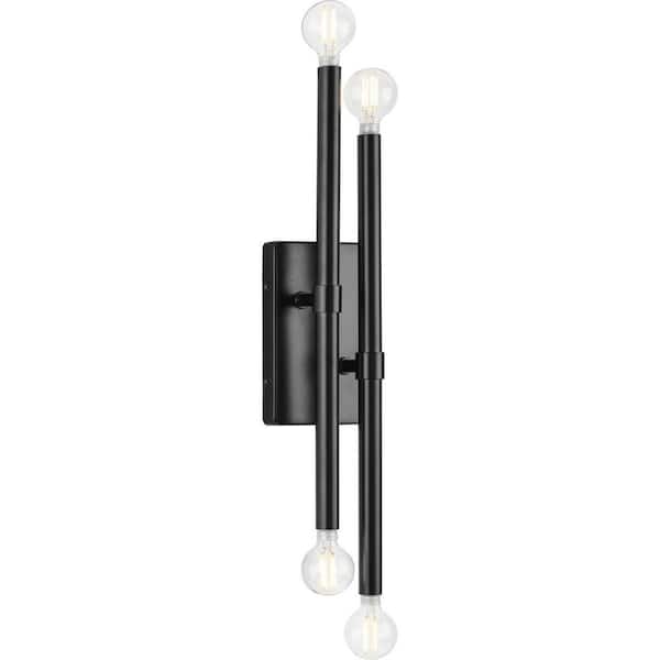 Arya Collection 4-Light Matte Black Luxe Wall Bracket