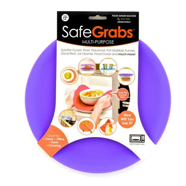 Safe Grabs Silicone Purple Pot Holder