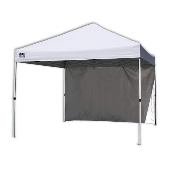 Quik Shade Commercial C100 10 ft. x 10 ft. White Canopy with Wall Panel