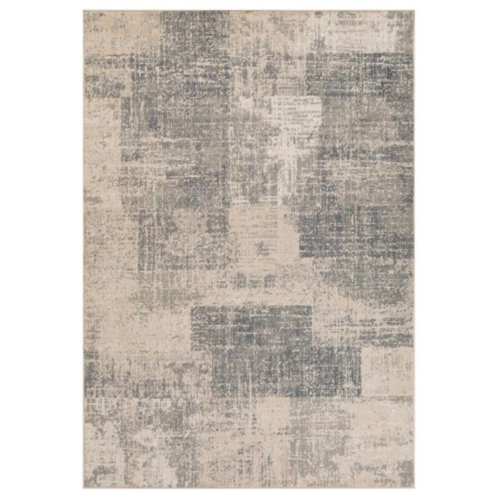 HomeRoots 5 ft. x 8 ft. Gray And Sand Abstract Area Rug 2000531717 ...