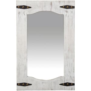 Medium Rectangle Tan/Ivory Contemporary Mirror (33.5 in. H x 1.5 in. W)