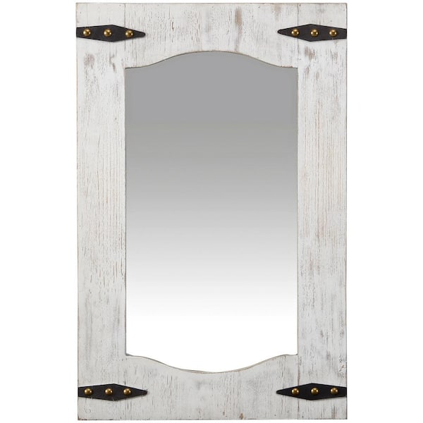 FirsTime & Co. Medium Rectangle Tan/Ivory Contemporary Mirror (33.5 in. H x 1.5 in. W)