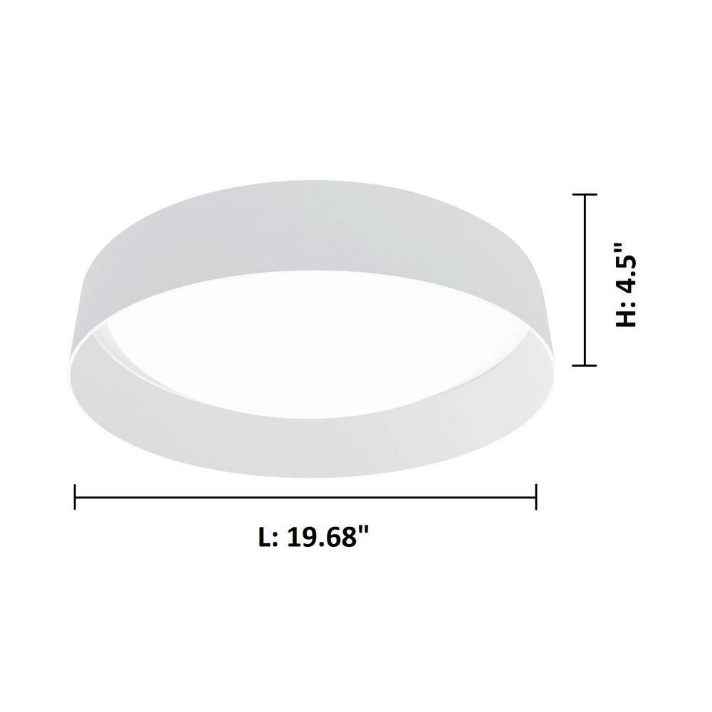 24" Modern Elegance Linen Drum LED Ceiling Light in White