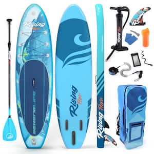 10.5 ft. Blue Rising Flow Paddleboard SUP Stand Up Water Paddle Board with Waterproof Mobile Phone Case