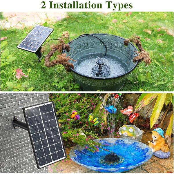 ★空★PondPhuwin Phewnyzo Upgraded Black Solar Bird Bath Water Fountain with