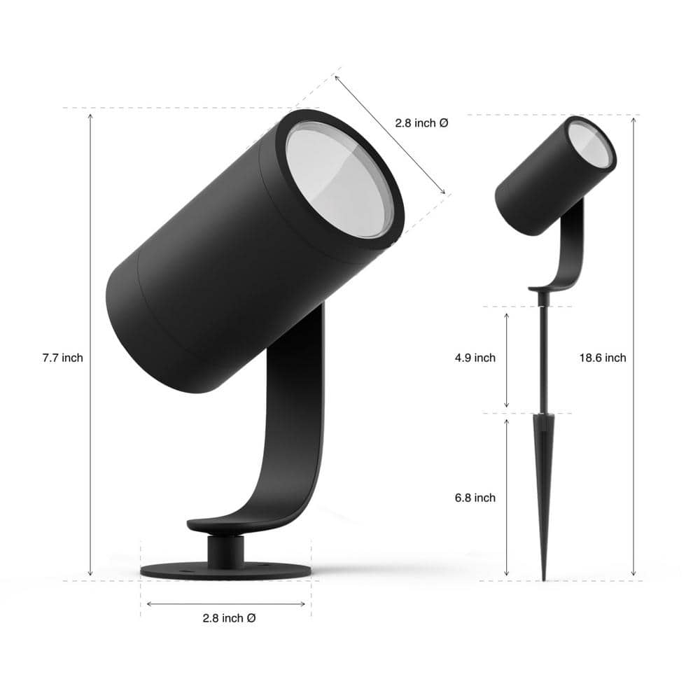 Philips Hue Black Matte Chrome Outdoor LED Smart Spot Light