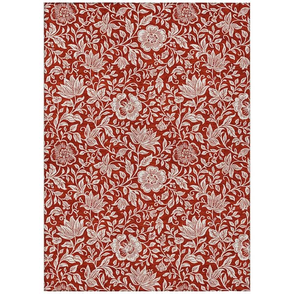 Chantille Machine Washable Indoor/Outdoor Abstract ACN2572 Red 3 ft. x 4 ft. Area Rug