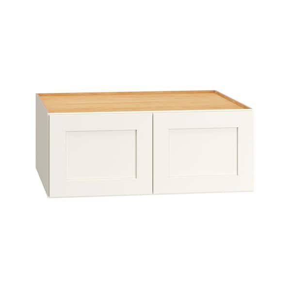 QuickShip Cottage 30 in. W x 24 in. D x 12 in. H Assembled Plywood Wall Bridge Kitchen Cabinet in White Partial Overlay