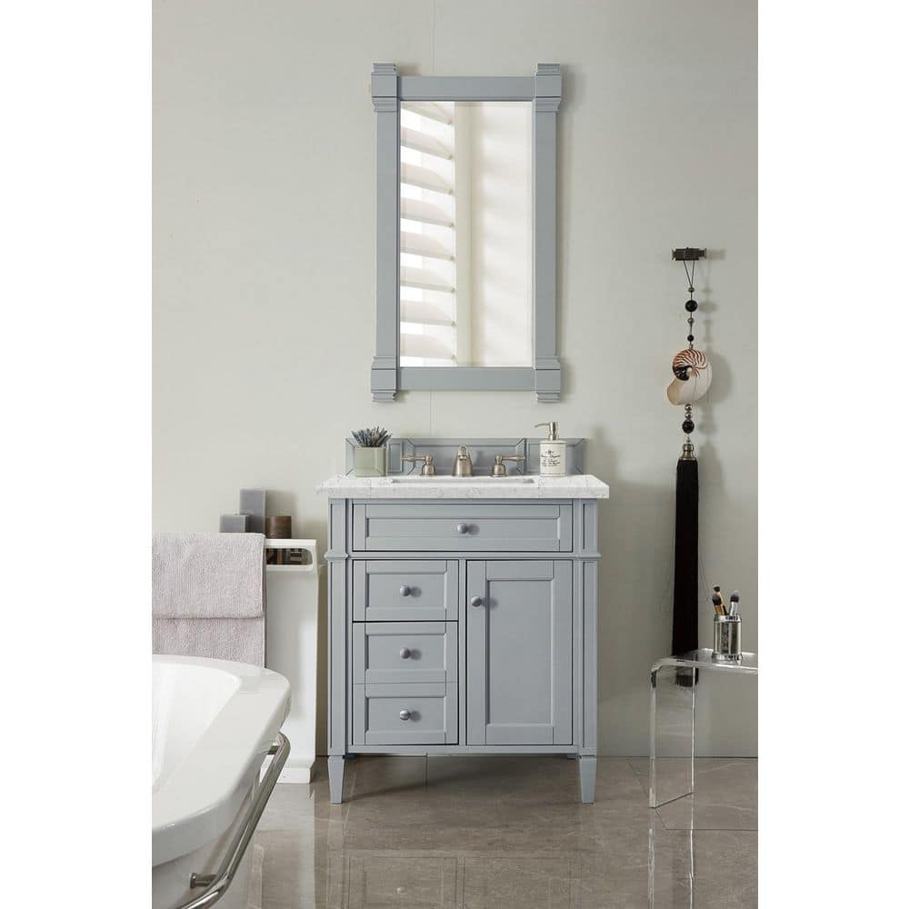 Brittany 30 in. W x 23.5 in.D x 34 in. H Single Vanity in Urban Gray with Quartz Top in Eternal Jasmine Pearl price history on PriceWatchPro