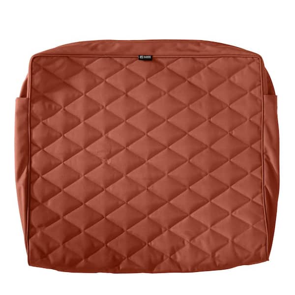 Classic Accessories Montlake FadeSafe 21 in. W x 20 in. H x 4 in. T Spice Quilted Wide Back Lounge Cushion Slipcover