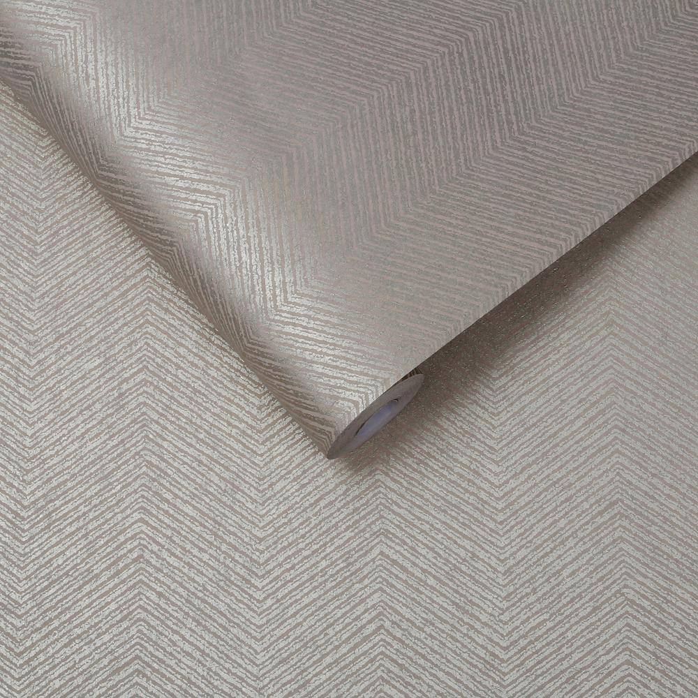 Natural Cream Chevron Textured Non-Woven Wallpaper Roll